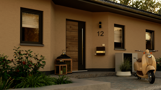 Winkelbungalow 108 mit Eingangsbereich Der Winkelbungalow 108 von vorne mit Eingangsbereich – ideal für ebenerdiges Wohnen und passend zum Bebauungsplan vieler Grundstücke